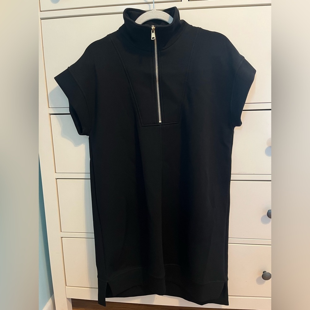 Black Zip-Front Mini Dress